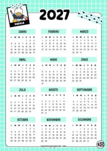 Calendario 2027 de Pekkle