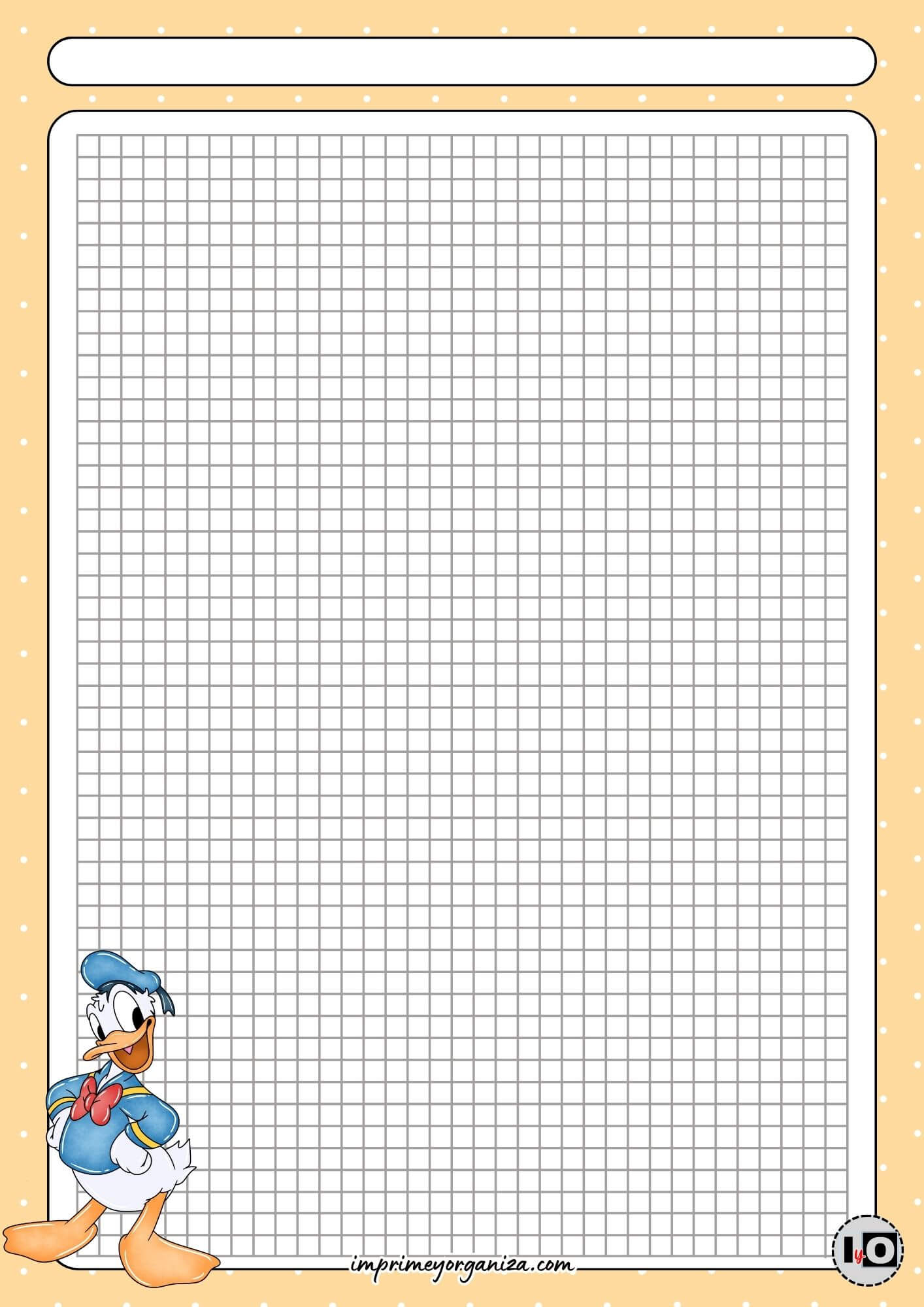 Hoja cuadriculada Donald Duck