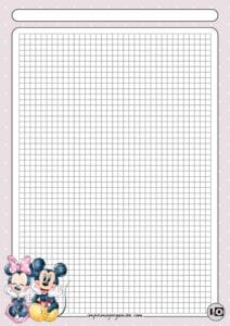 Hoja cuadriculada Mickey y Minnie