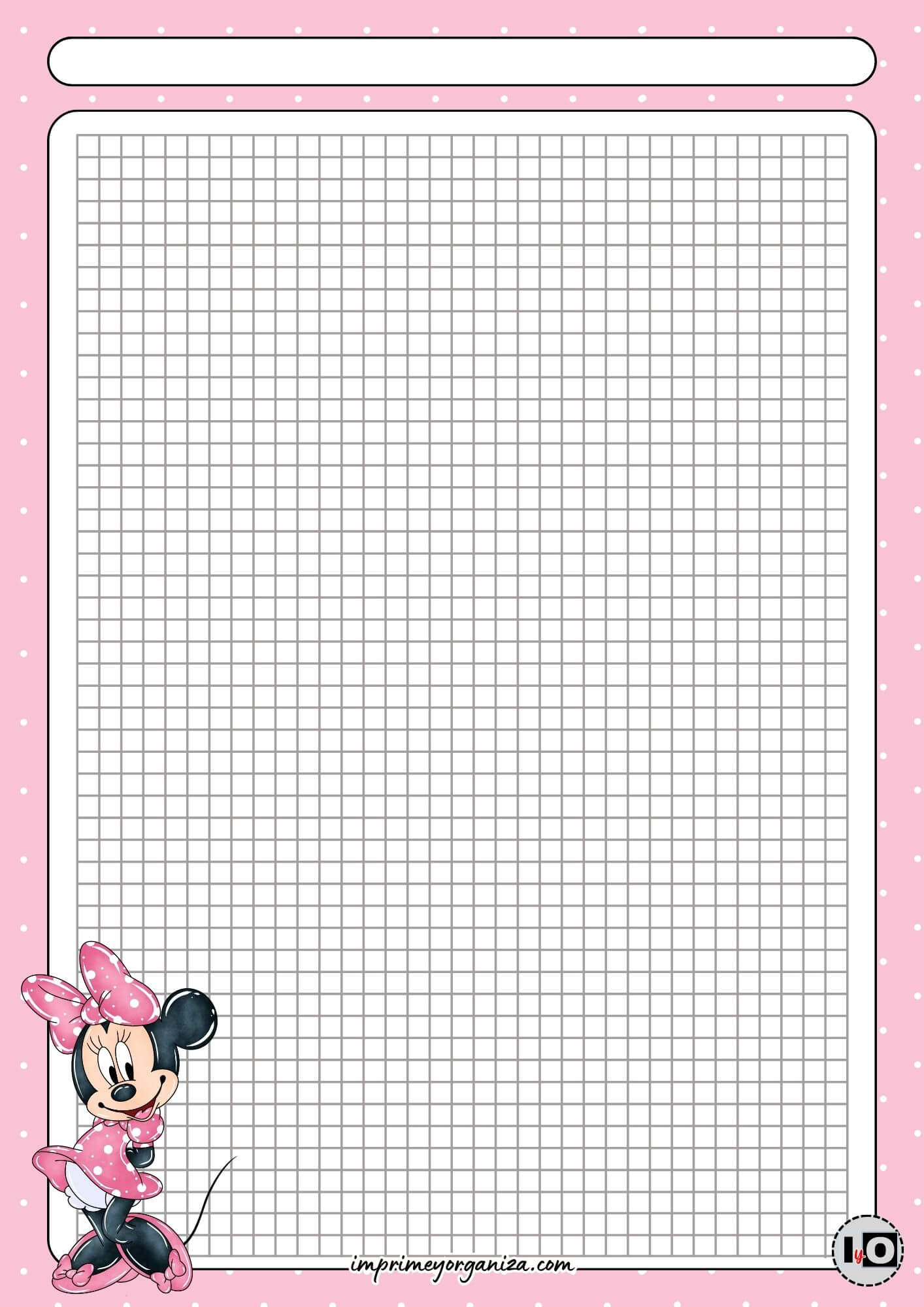 Hoja cuadriculada Minnie Mouse