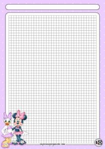 Hoja cuadriculada Minnie y Daisy