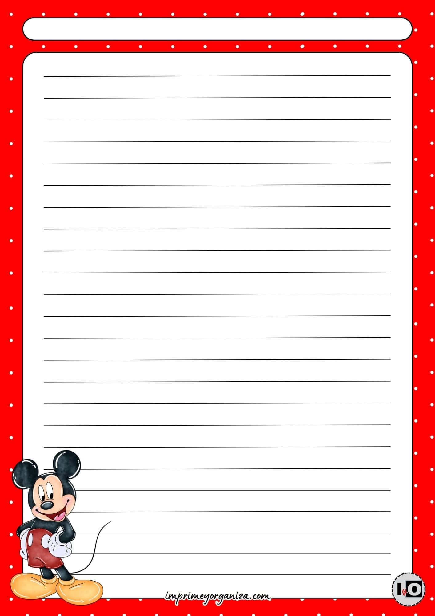 Hoja rayada Mickey Mouse