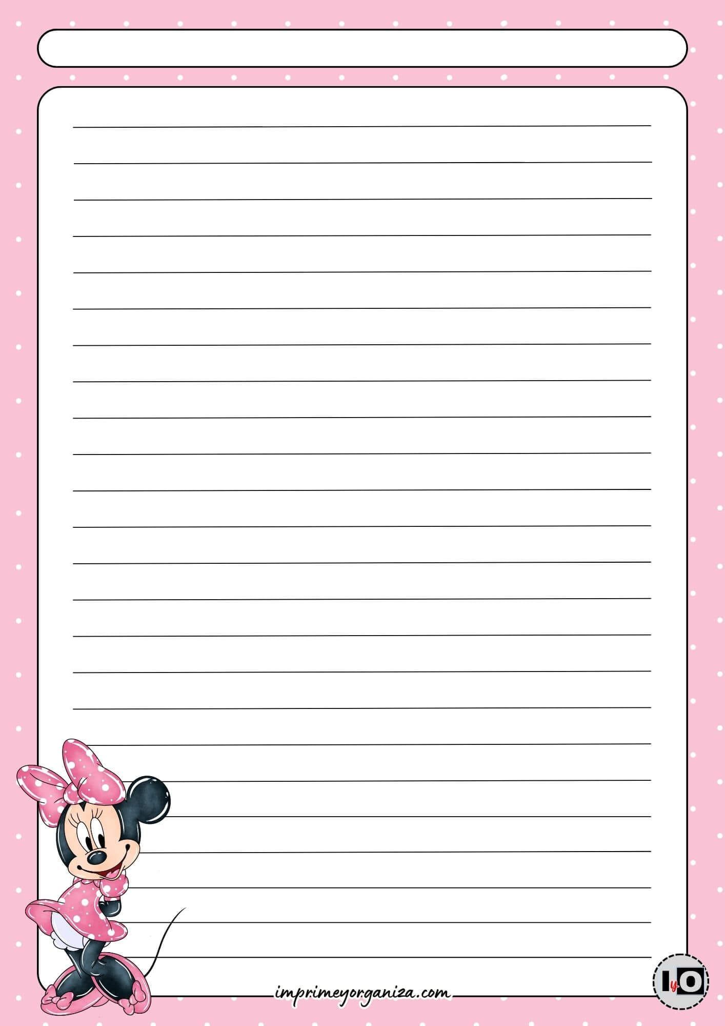 Hoja rayada Minnie Mouse