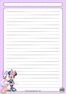 Hoja rayada Minnie y Daisy