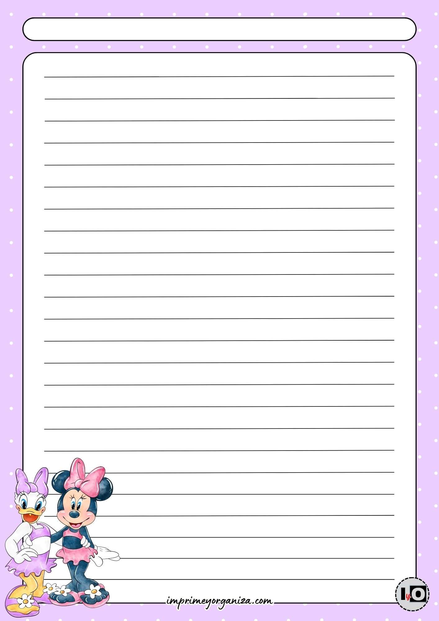 Hoja rayada Minnie y Daisy