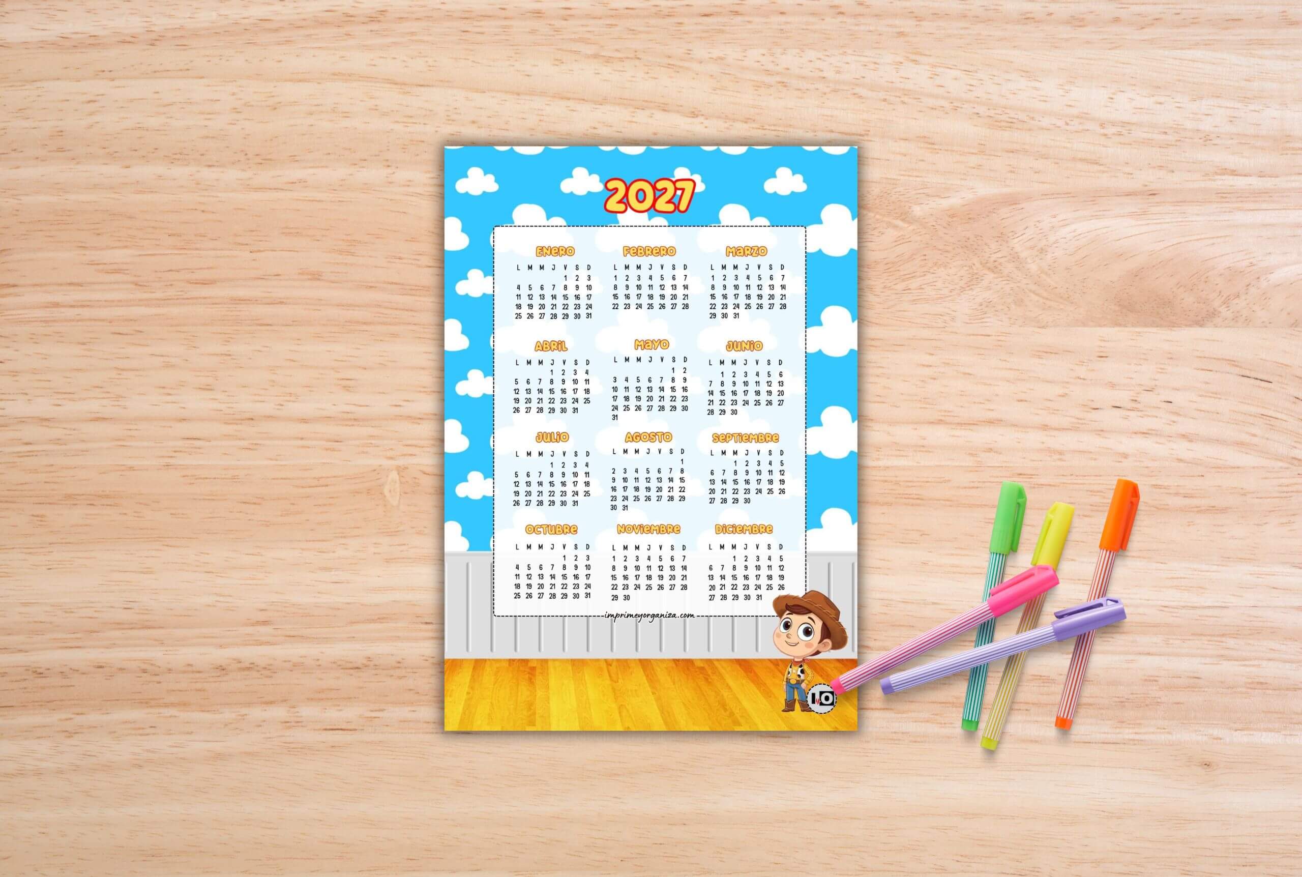 los mejores calendarios infantiles 2027 gratuitos para imprimir en PDF