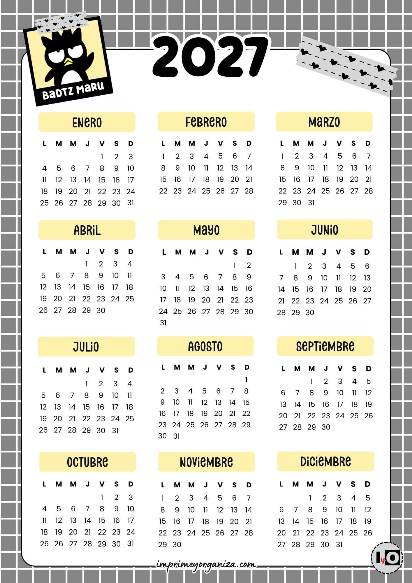 Calendario 2027 Badtz Maru