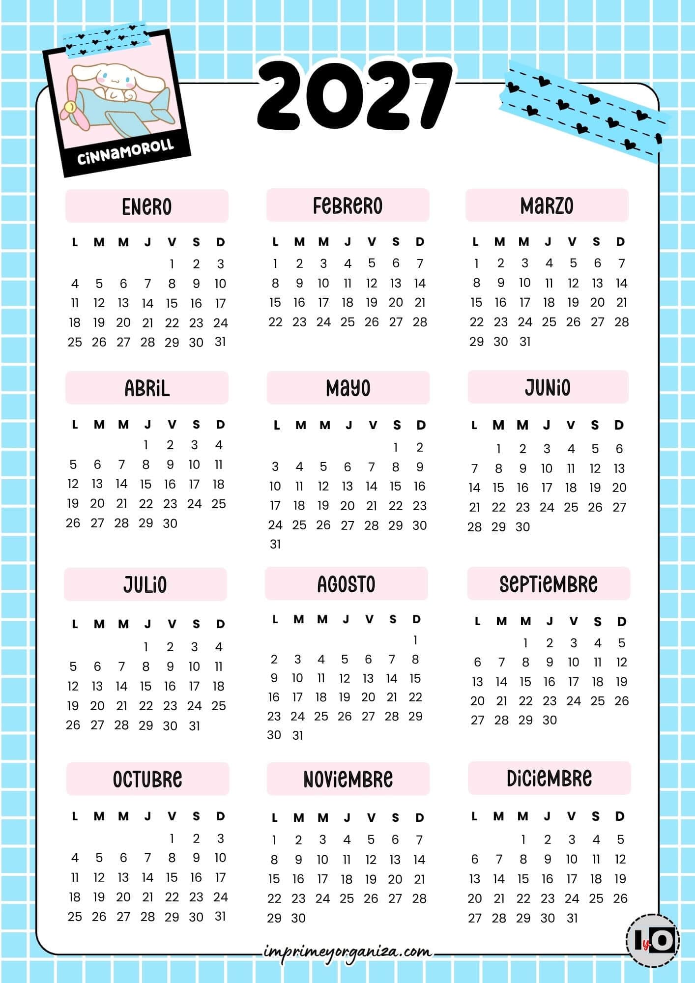Calendario 2027 Cinnamoroll