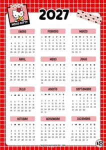 Calendario 2027 Hello Kitty