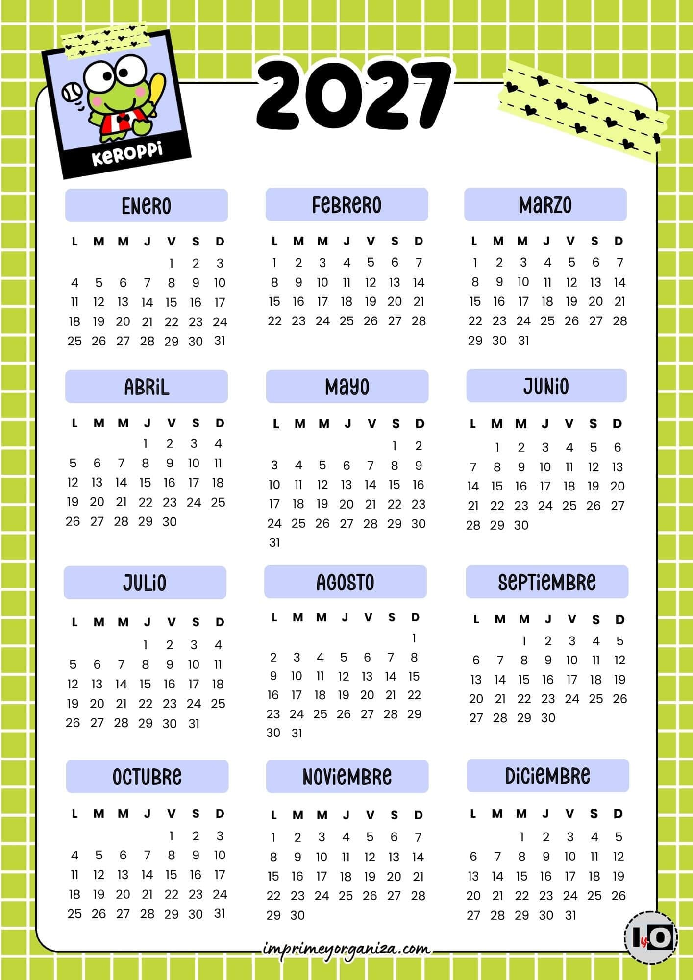 Calendario 2027 Keroppi