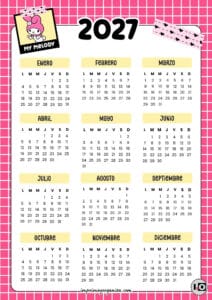 Calendario 2027 My Melody