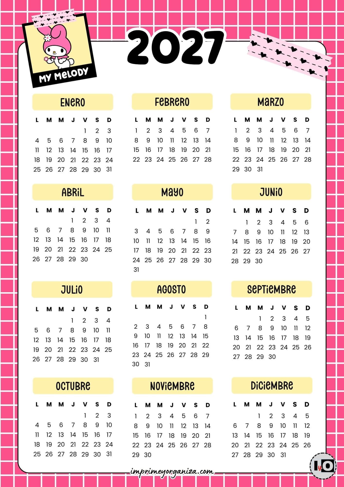 Calendario 2027 My Melody