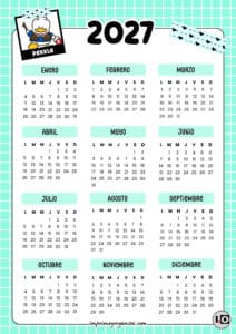 Calendario 2027 Pekkle