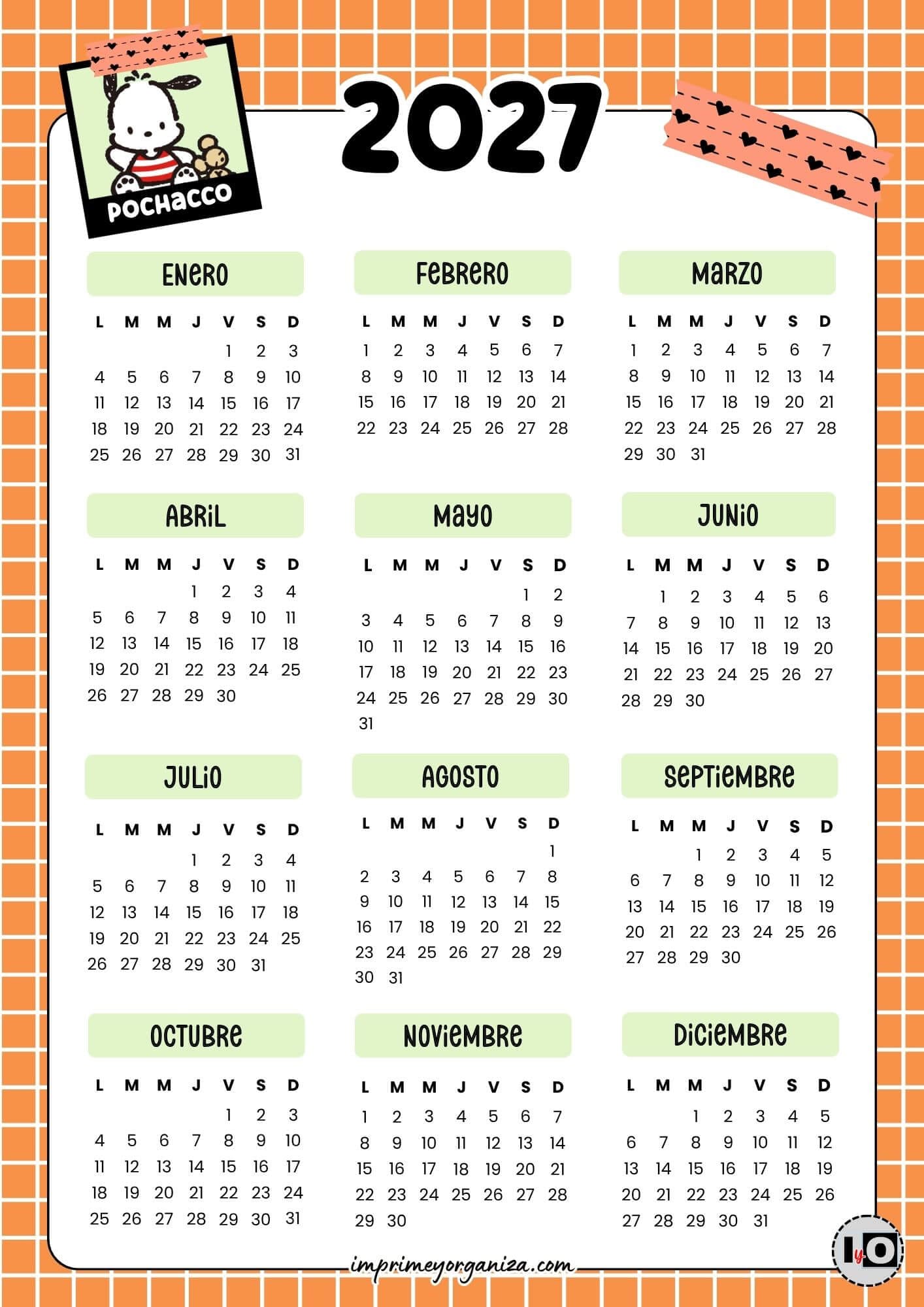 Calendario 2027 Pochacco