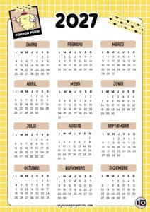 Calendario 2027 Pompompurin