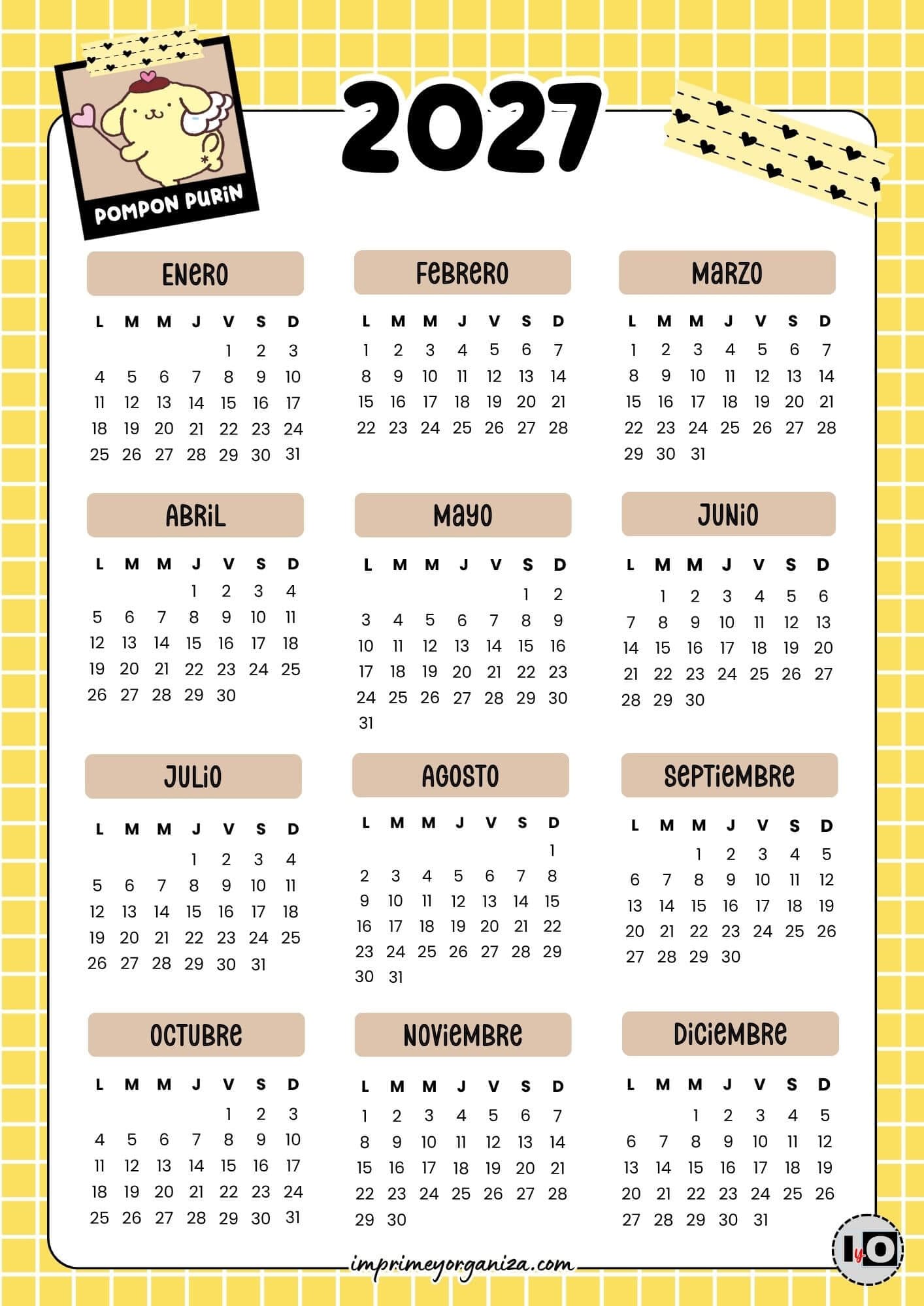 Calendario 2027 Pompompurin