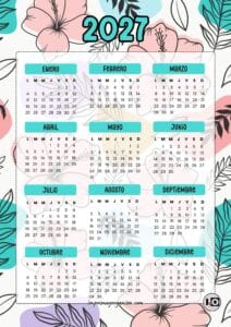 Calendario Anual 2027 Hibiscus