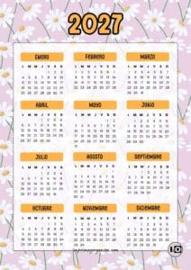 Calendario Anual 2027 Margaritas