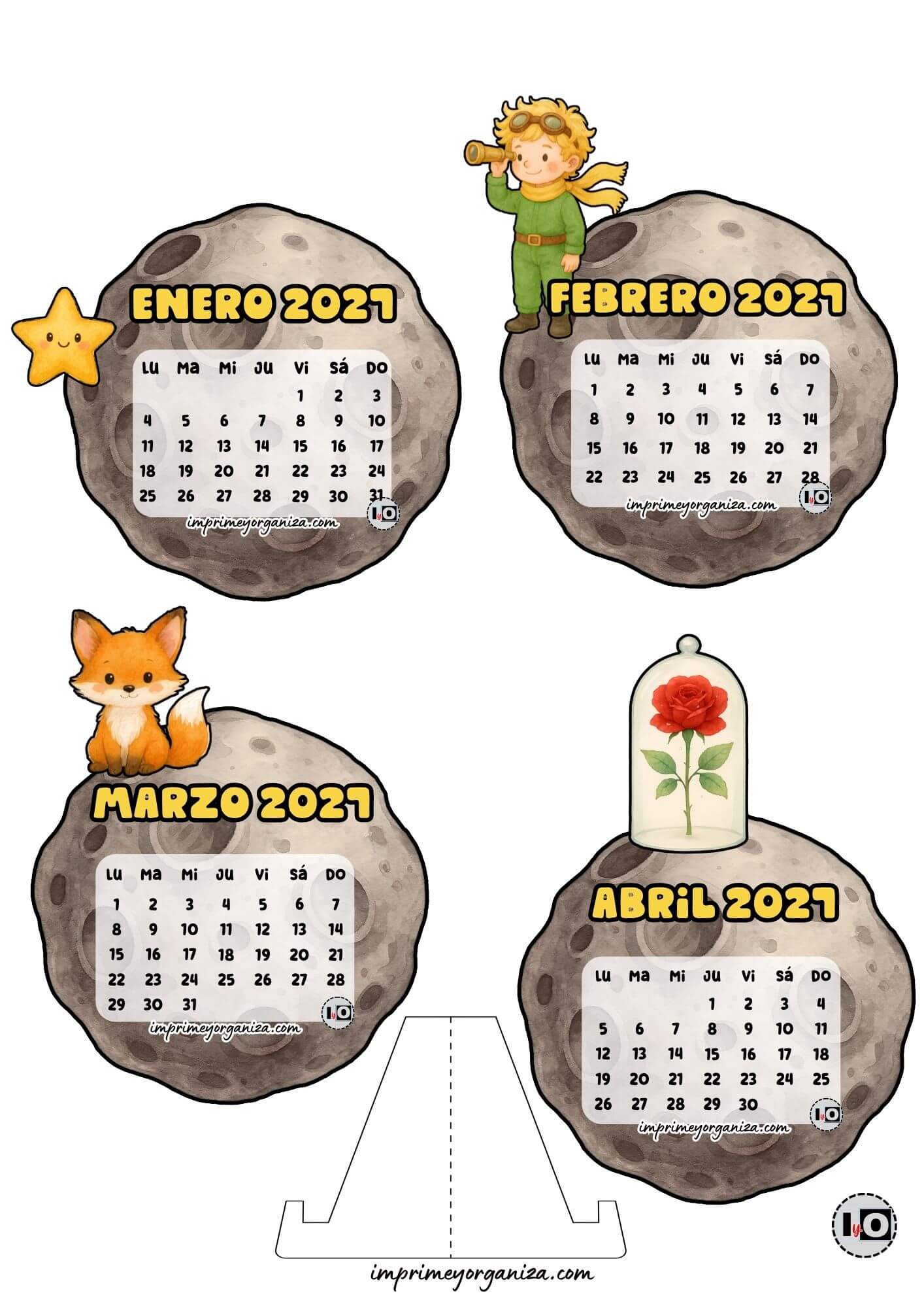 Calendario Armable 2027 El Principito