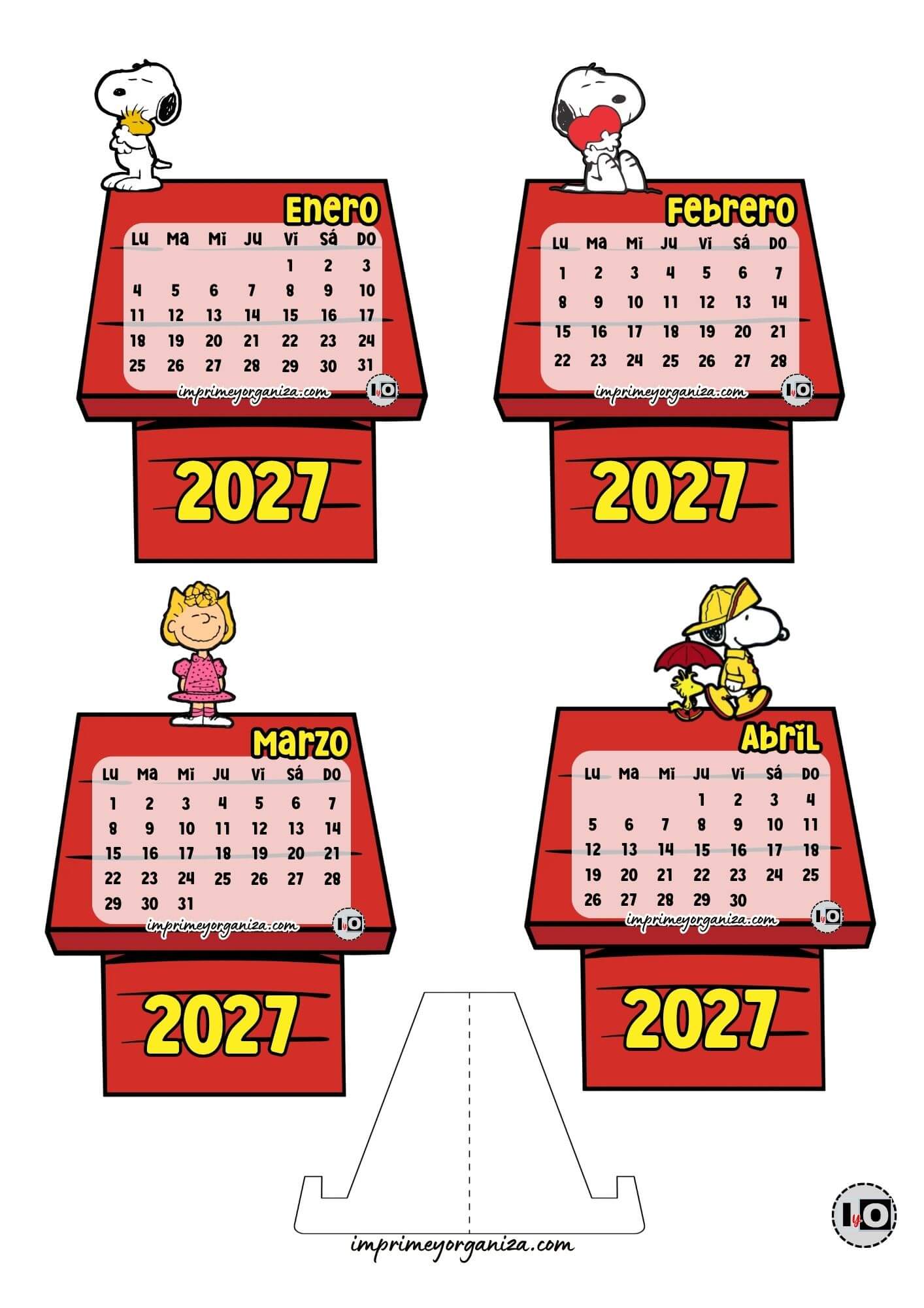 Calendario Armable 2027 Snoopy