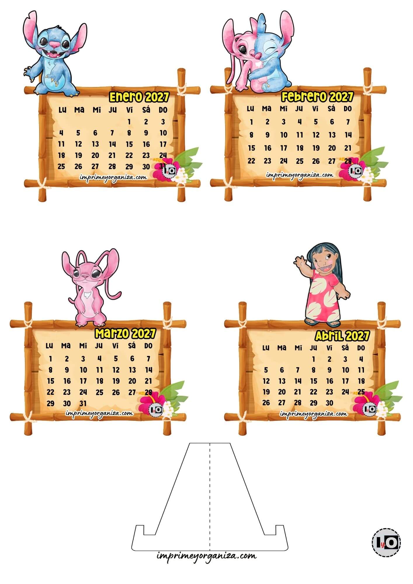 Calendario Armable 2027 Stitch