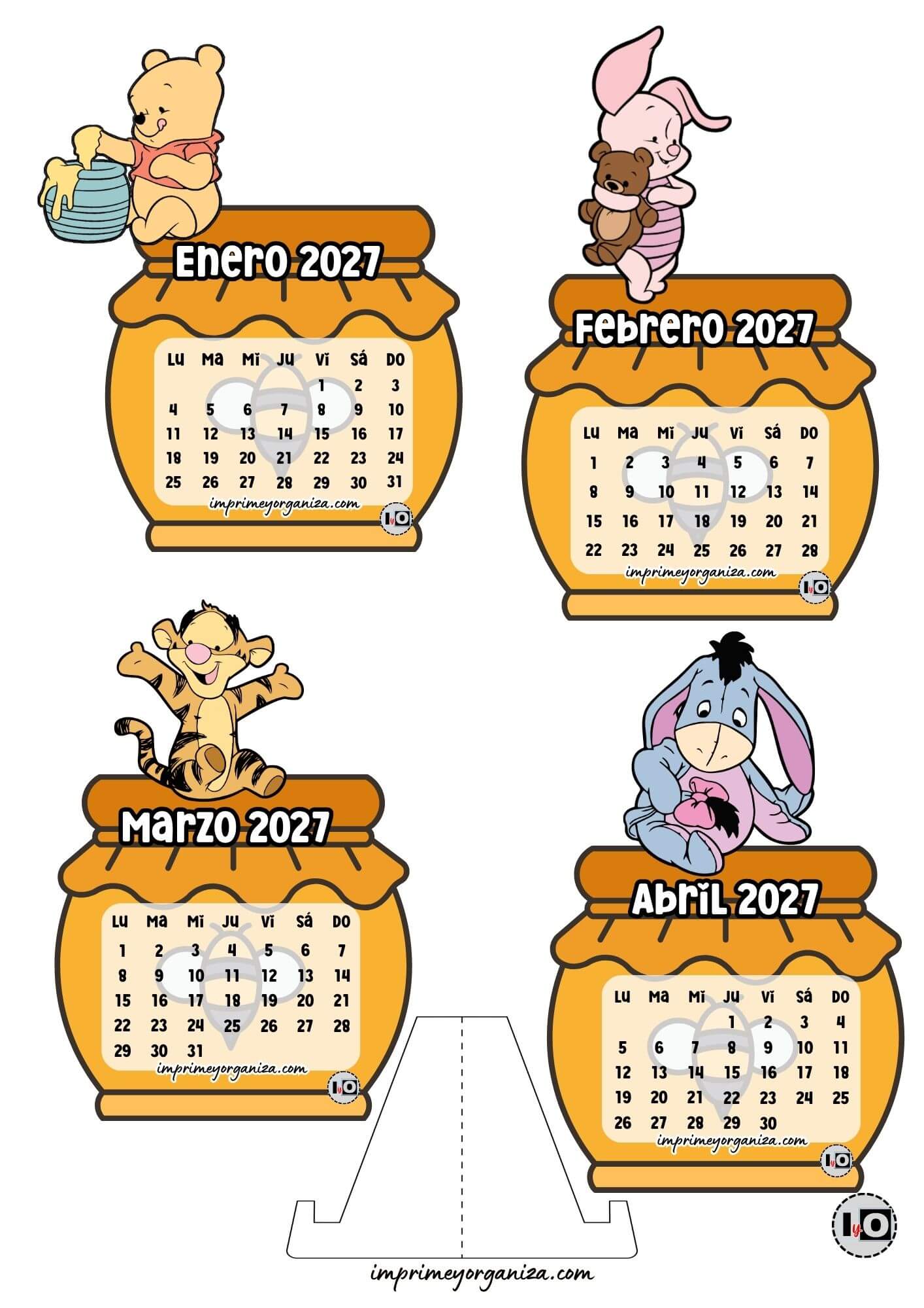 Calendario Armable 2027 Winnie