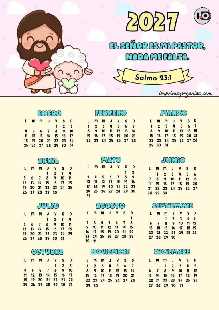 Calendario anual 2027 versículo pastor