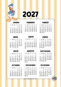 Calendario de 2027 Donald