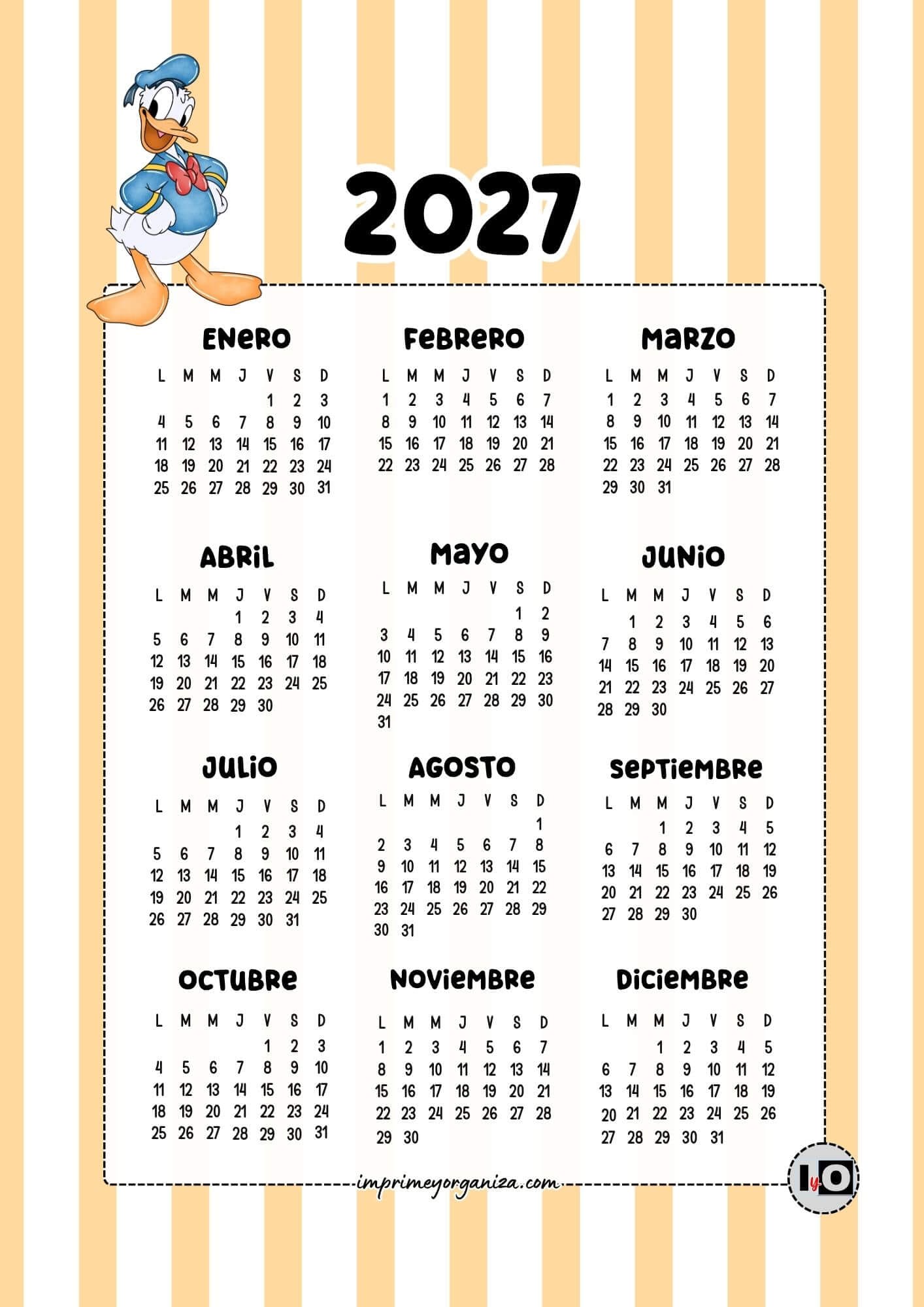 Calendario de 2027 Donald