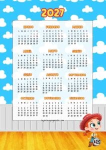 Calendario de 2027 Jessie