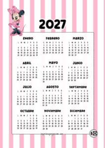 Calendario de 2027 Minnie