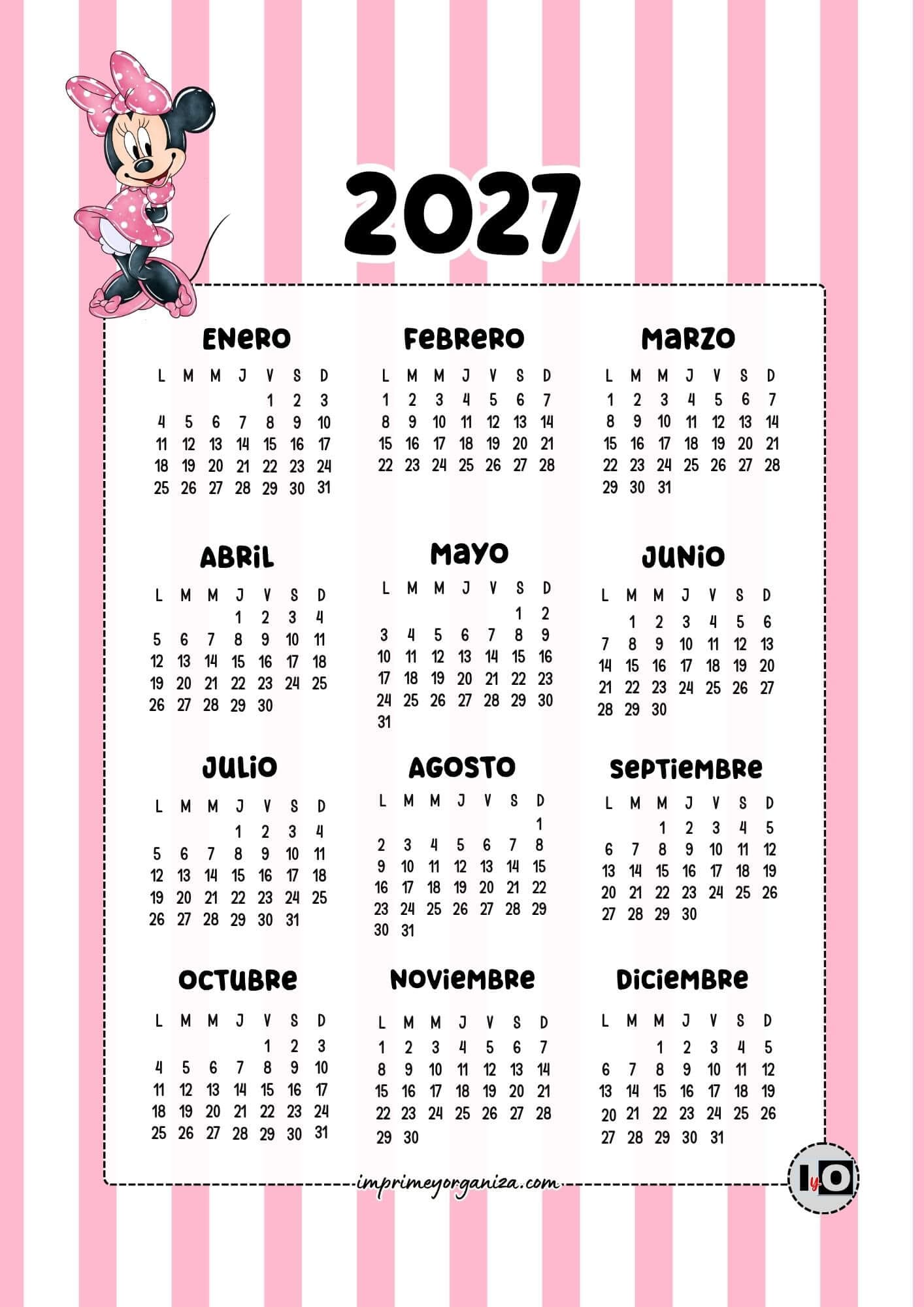 Calendario de 2027 Minnie