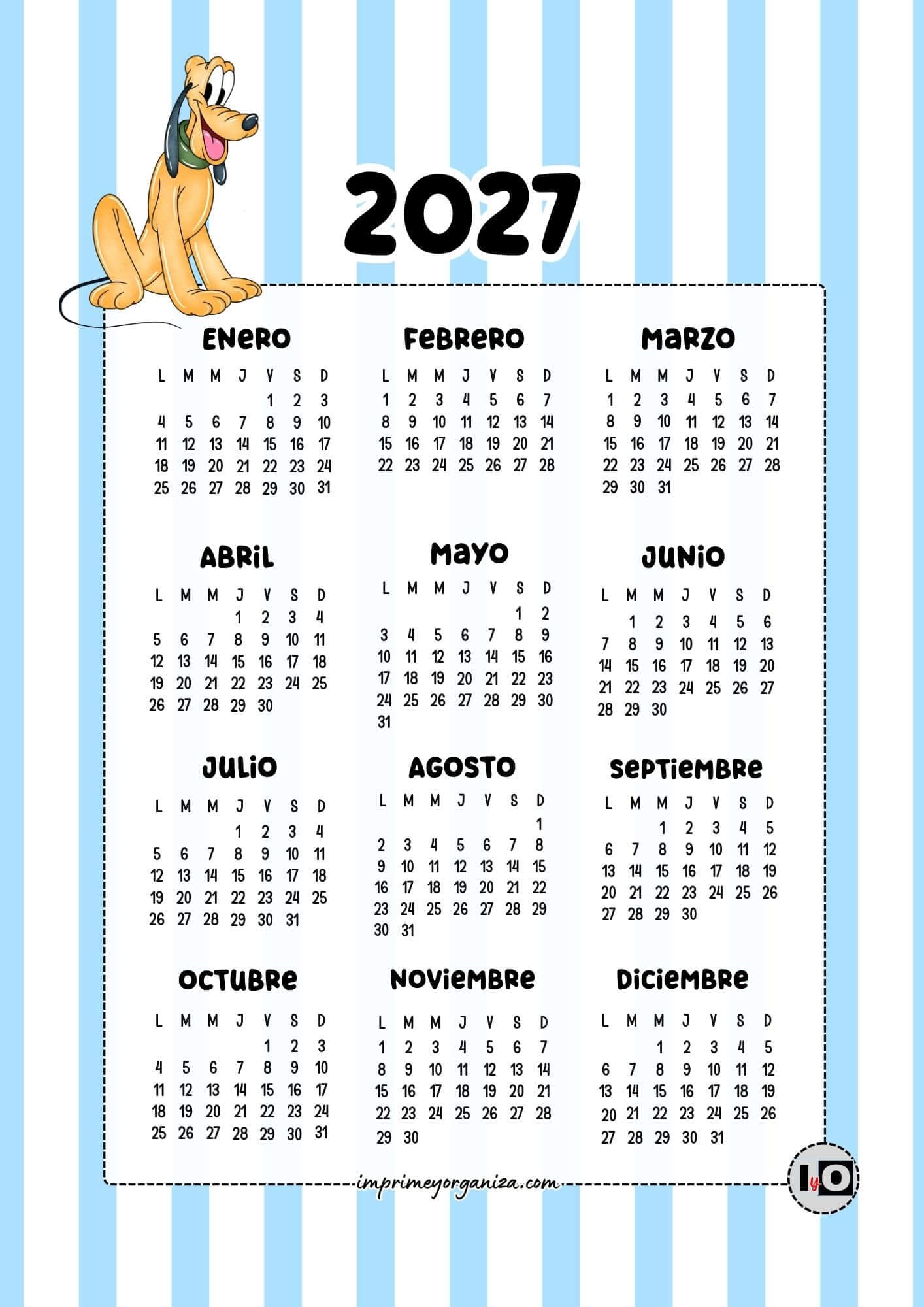Calendario de 2027 Pluto