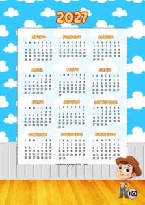 Calendario de 2027 Woody