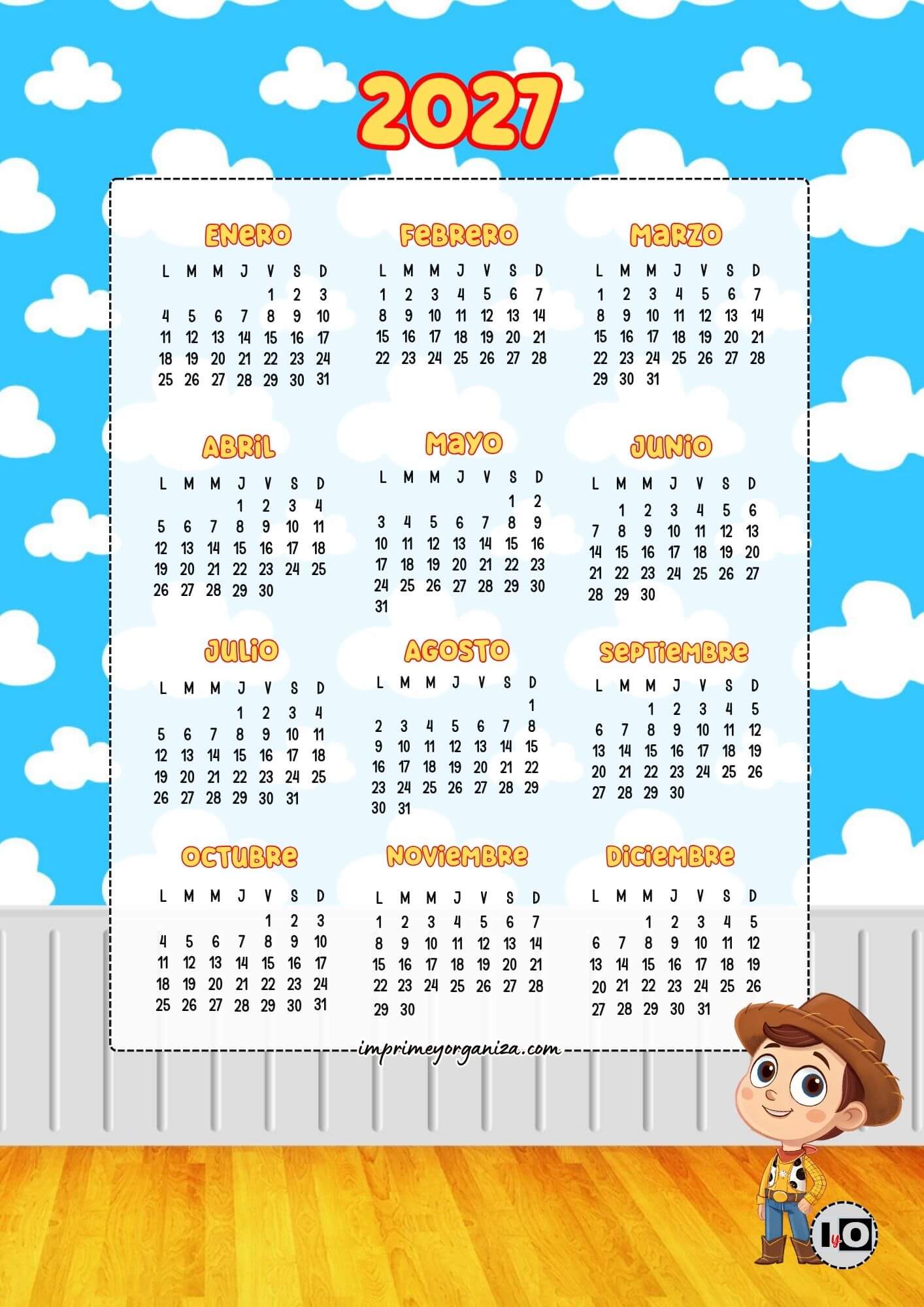 Calendario de 2027 Woody