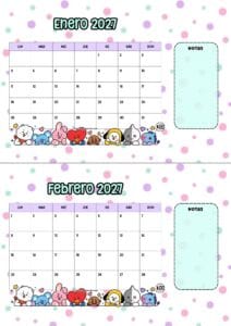 Calendario escritorio 2027 BT21