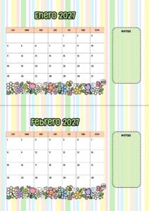 Calendario escritorio 2027 Florecillas