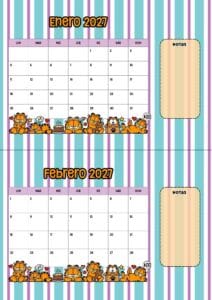 Calendario escritorio 2027 Garfield