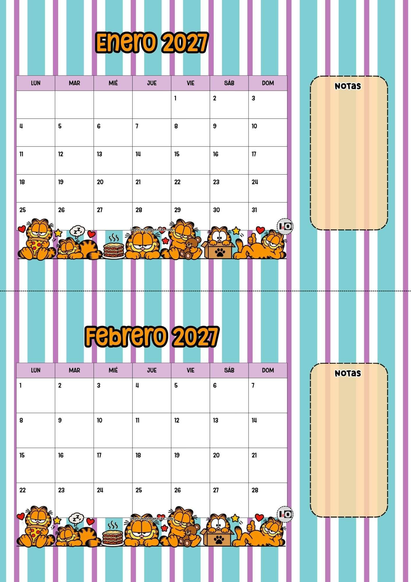Calendario escritorio 2027 Garfield
