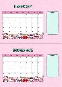 Calendario escritorio 2027 Hello Kitty