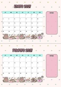 Calendario escritorio 2027 Pusheen