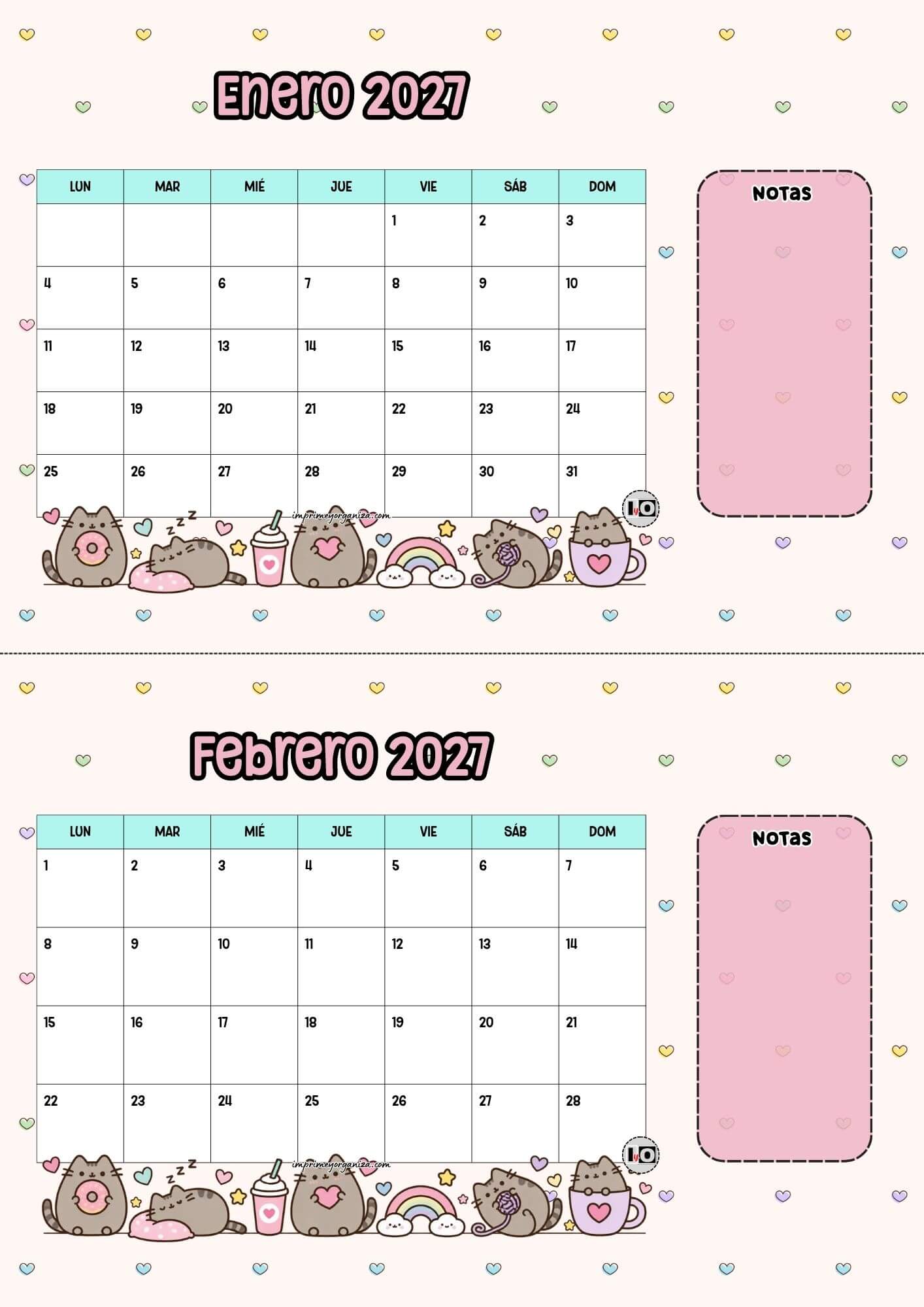 Calendario escritorio 2027 Pusheen