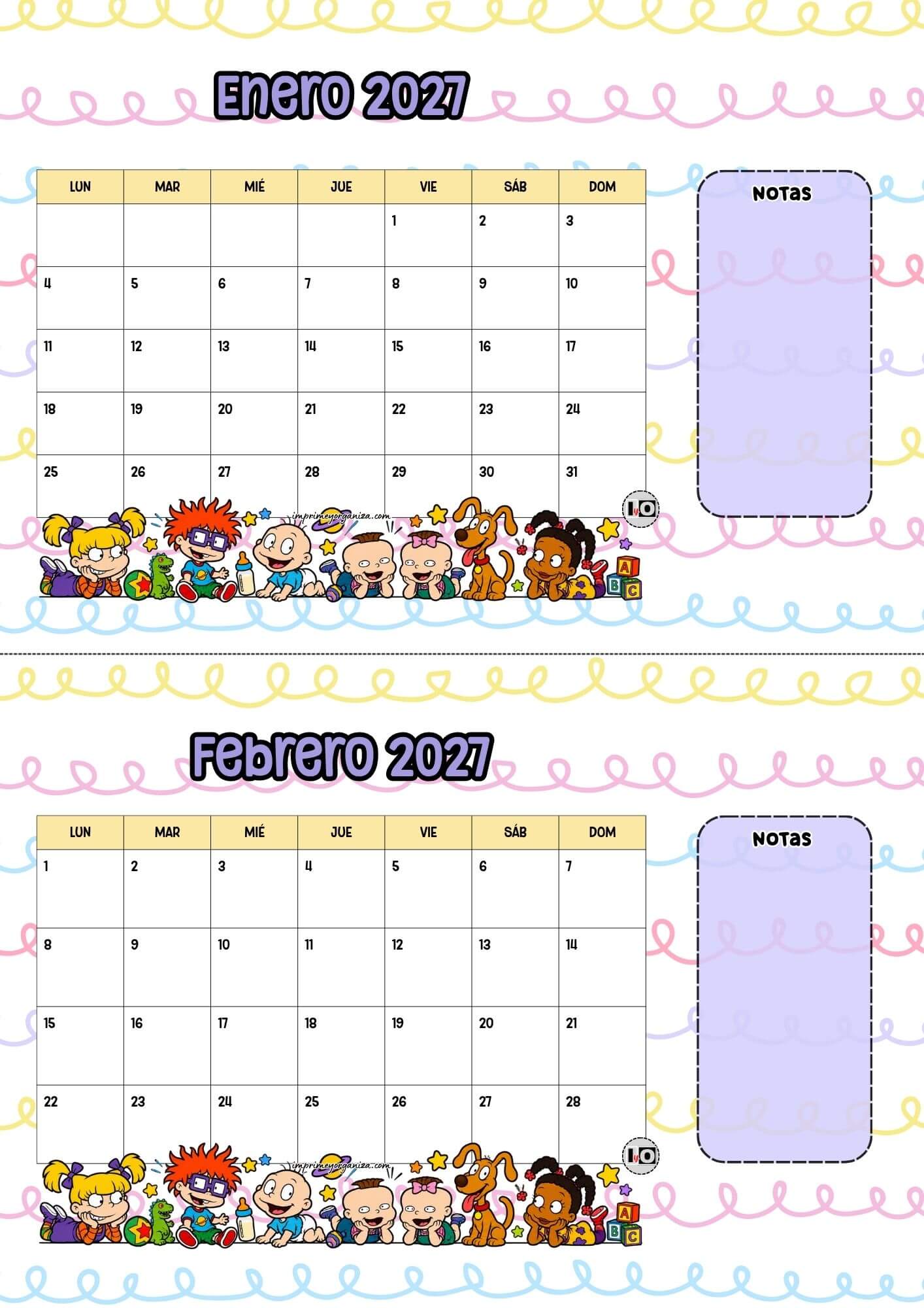 Calendario escritorio 2027 Rugrats