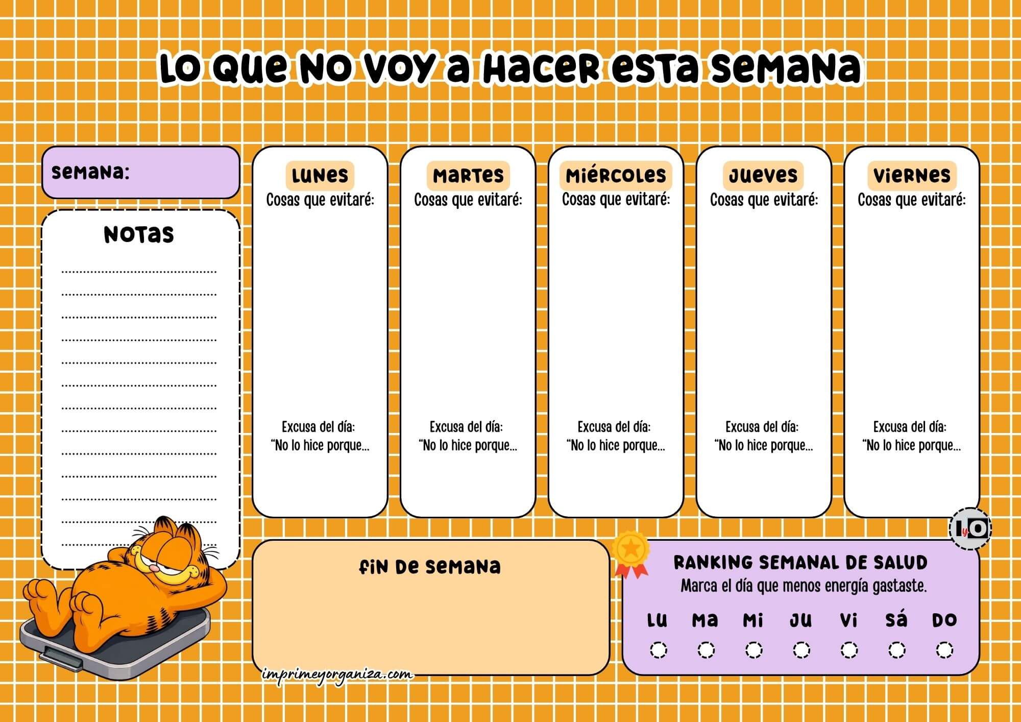 Planificador Semanal Pereza Salud