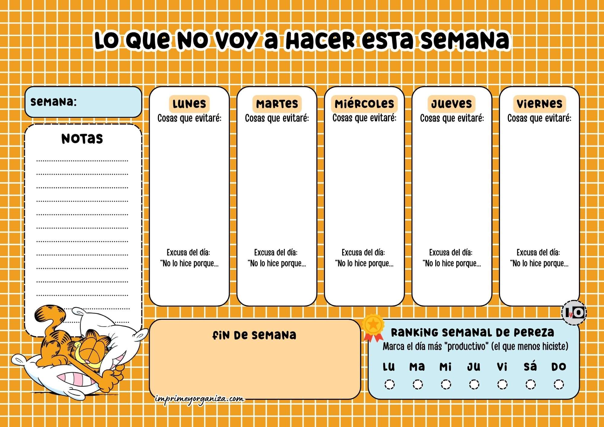 Planificador Semanal Pereza Total