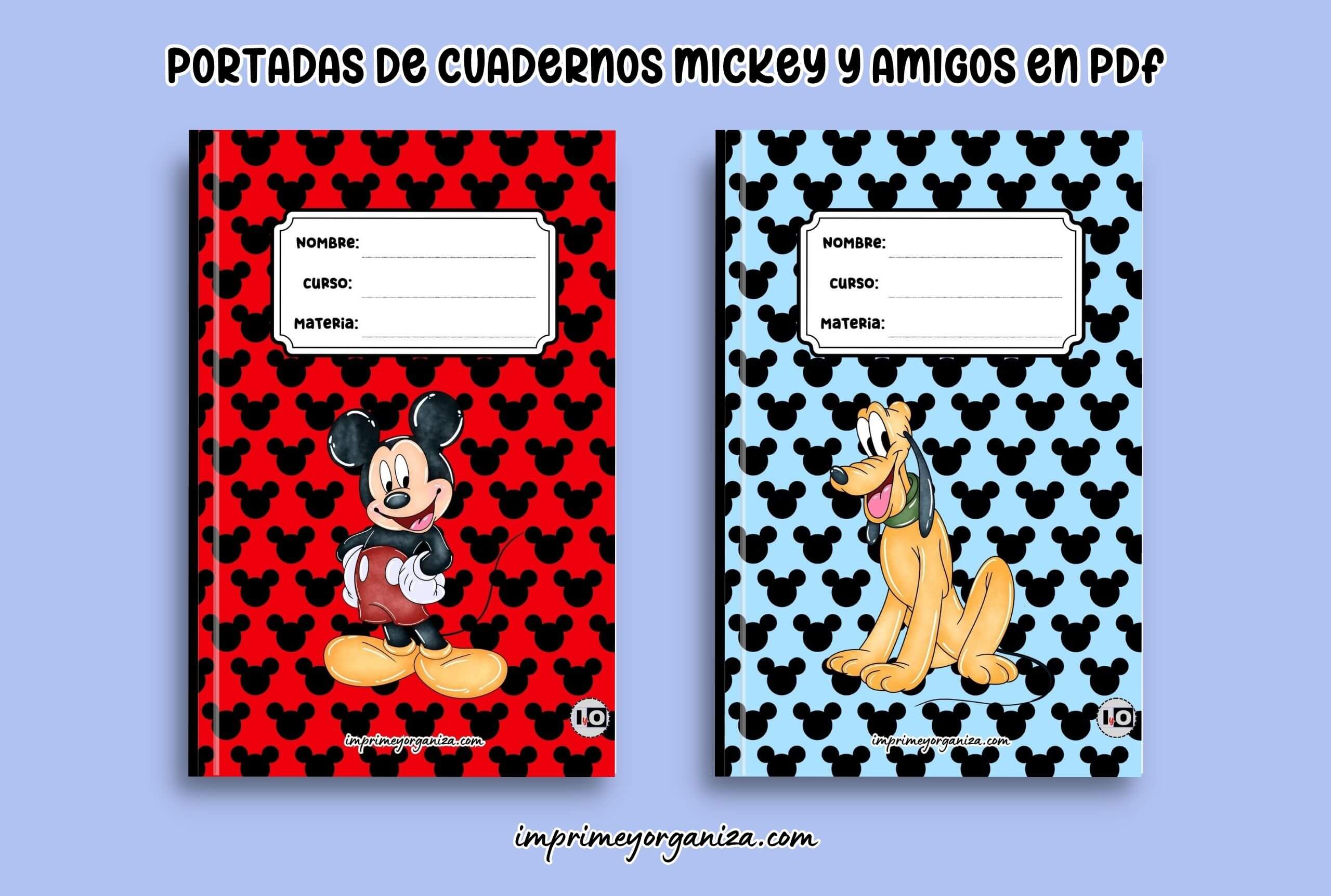 portadas de cuadernos de mickey mouse y sus amigos para imprimir en PDF gratis