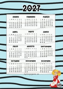 Calendario Anual 2027 Candy Candy