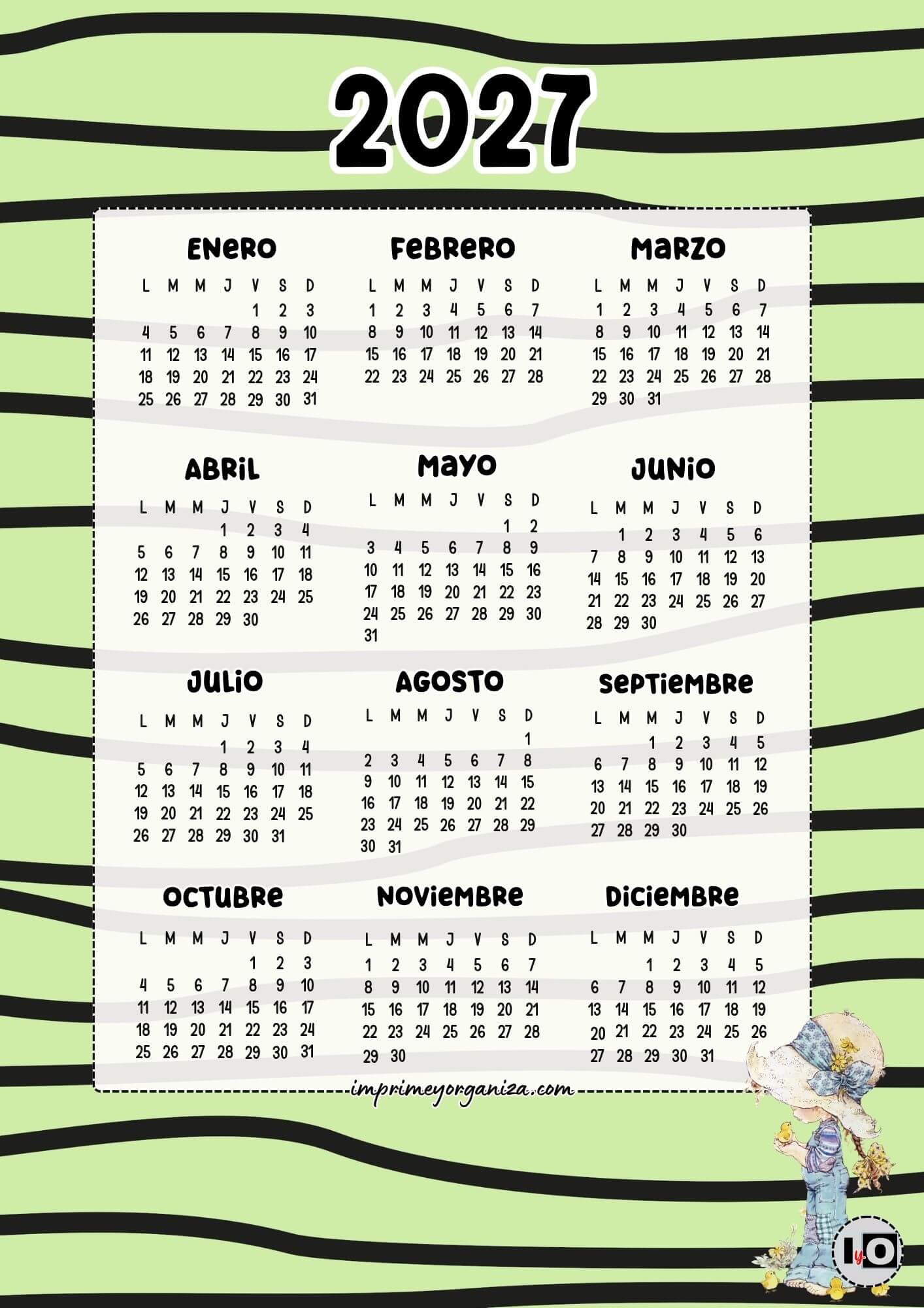Calendario Anual 2027 Sarah Kay