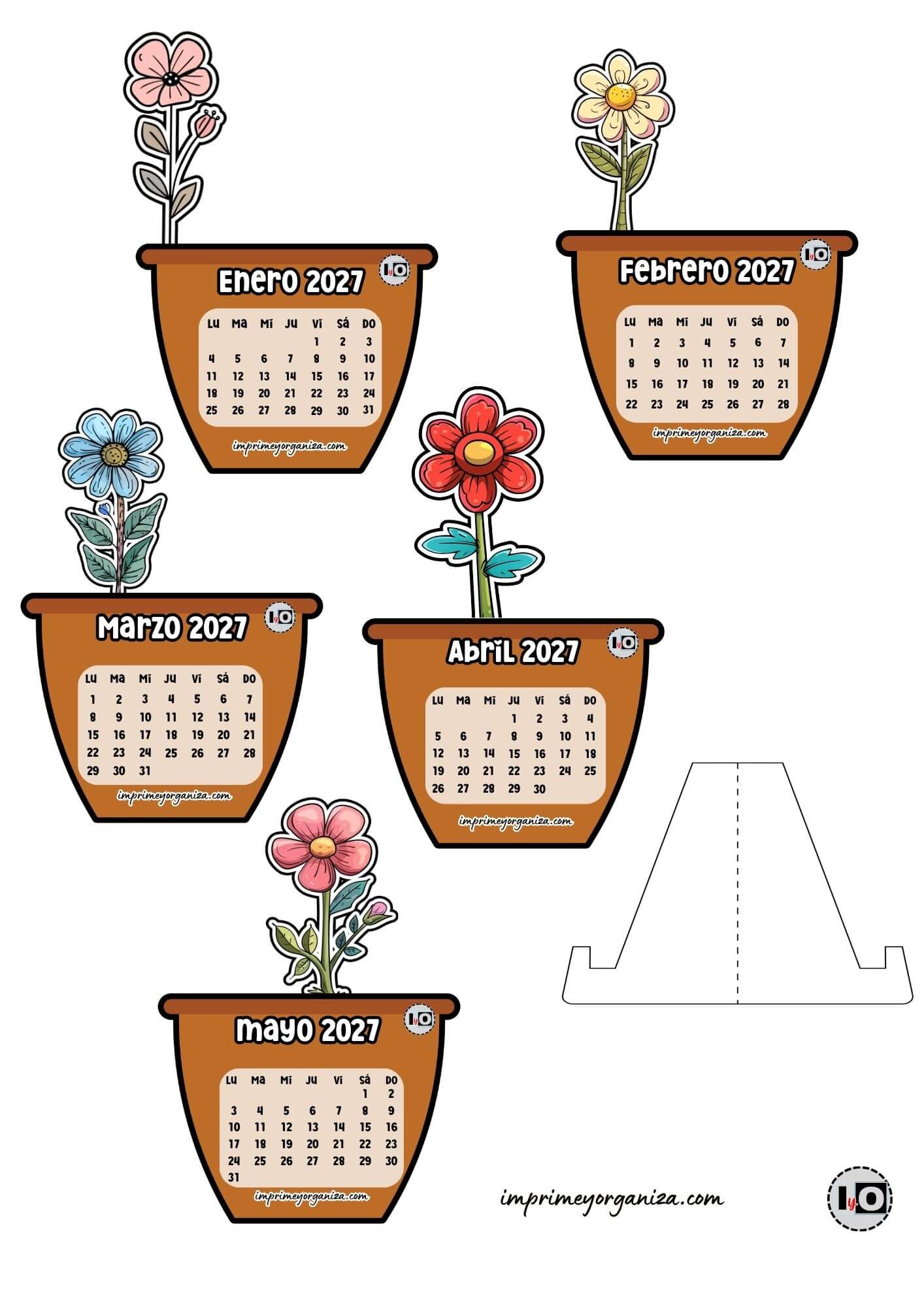 Calendario Armable 2027 Flores
