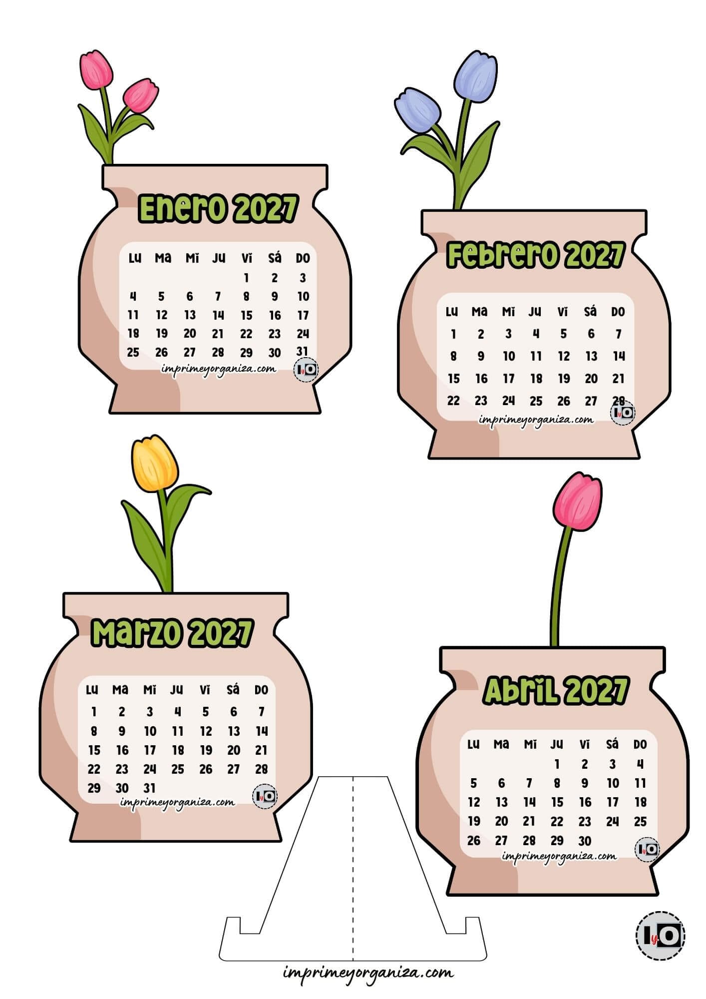 Calendario Armable de 2027 Tulipanes